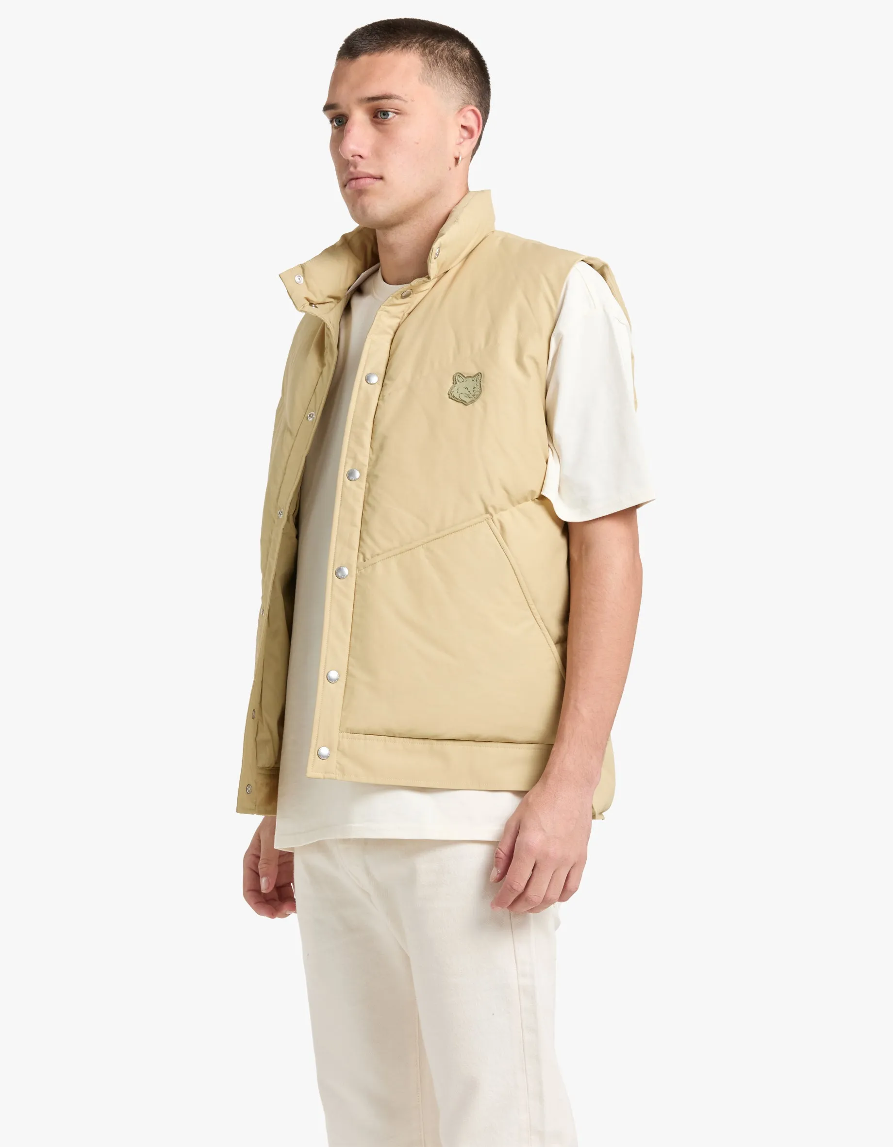 Sleeveless Puffer Vest - Canvas