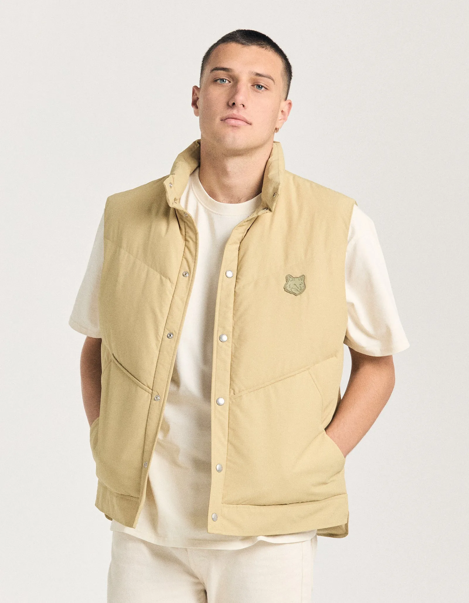 Sleeveless Puffer Vest - Canvas