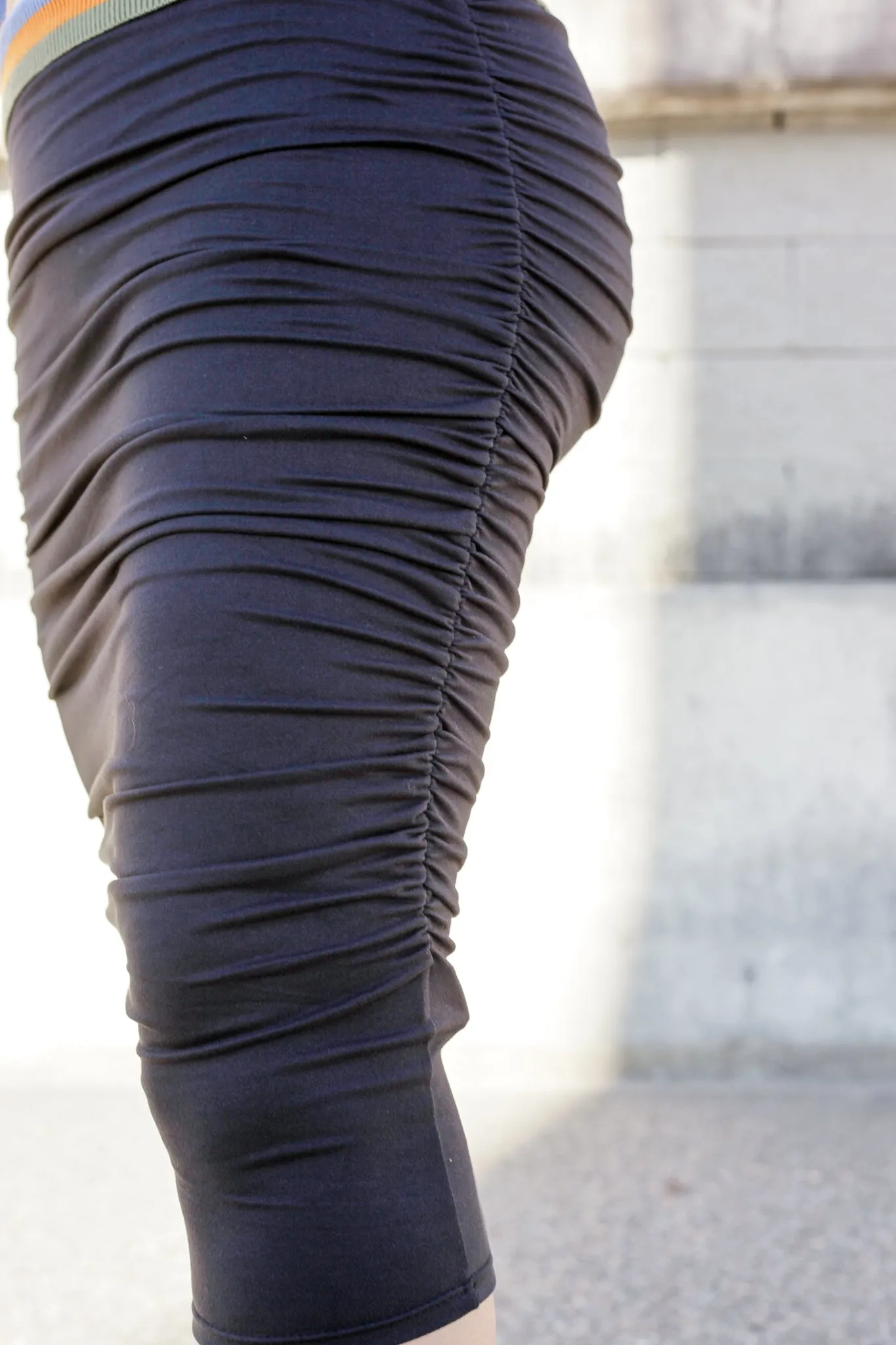 So Basic Ruched Midi Skirt