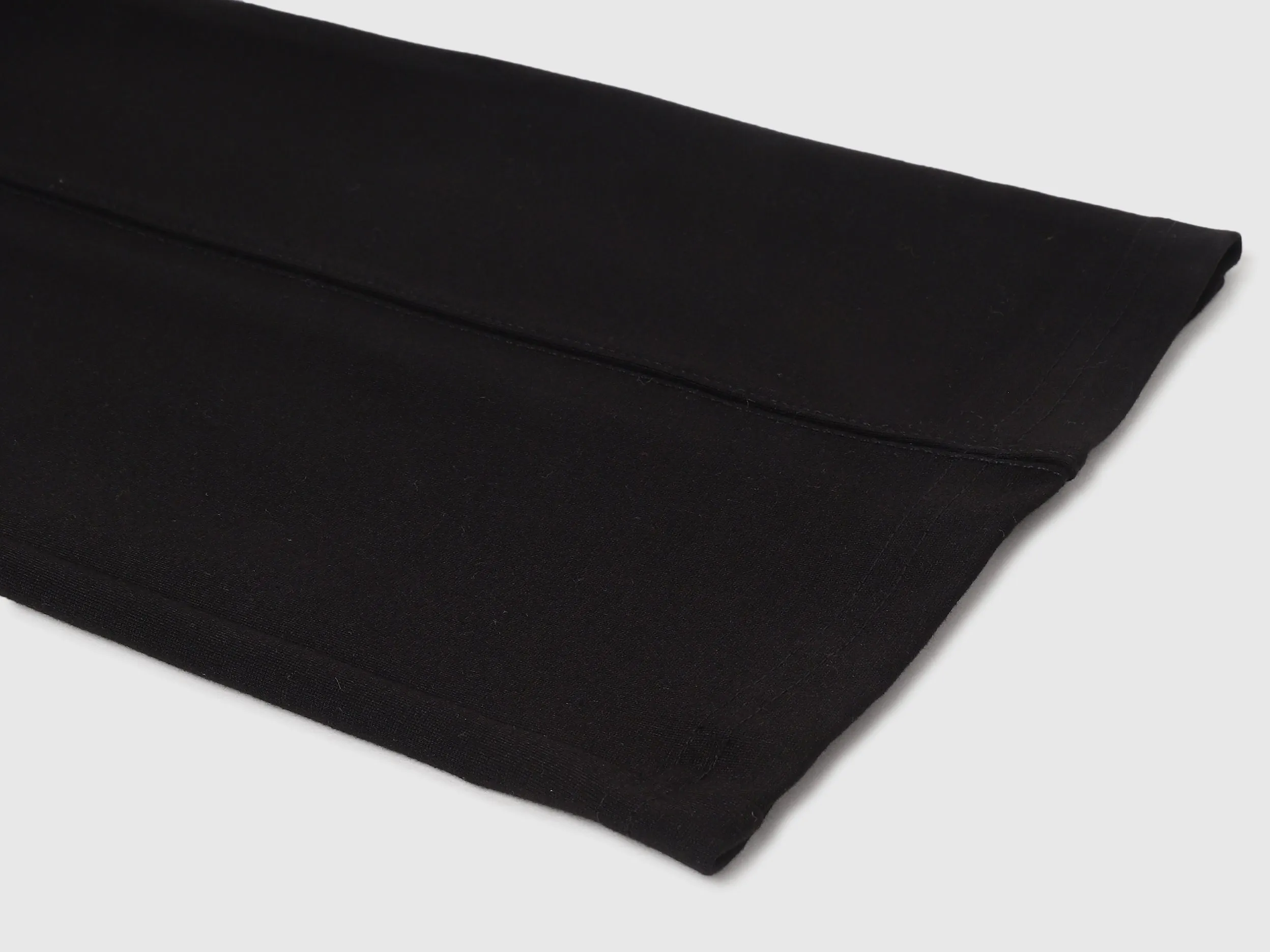 Solid High Waist Bootleg Trousers