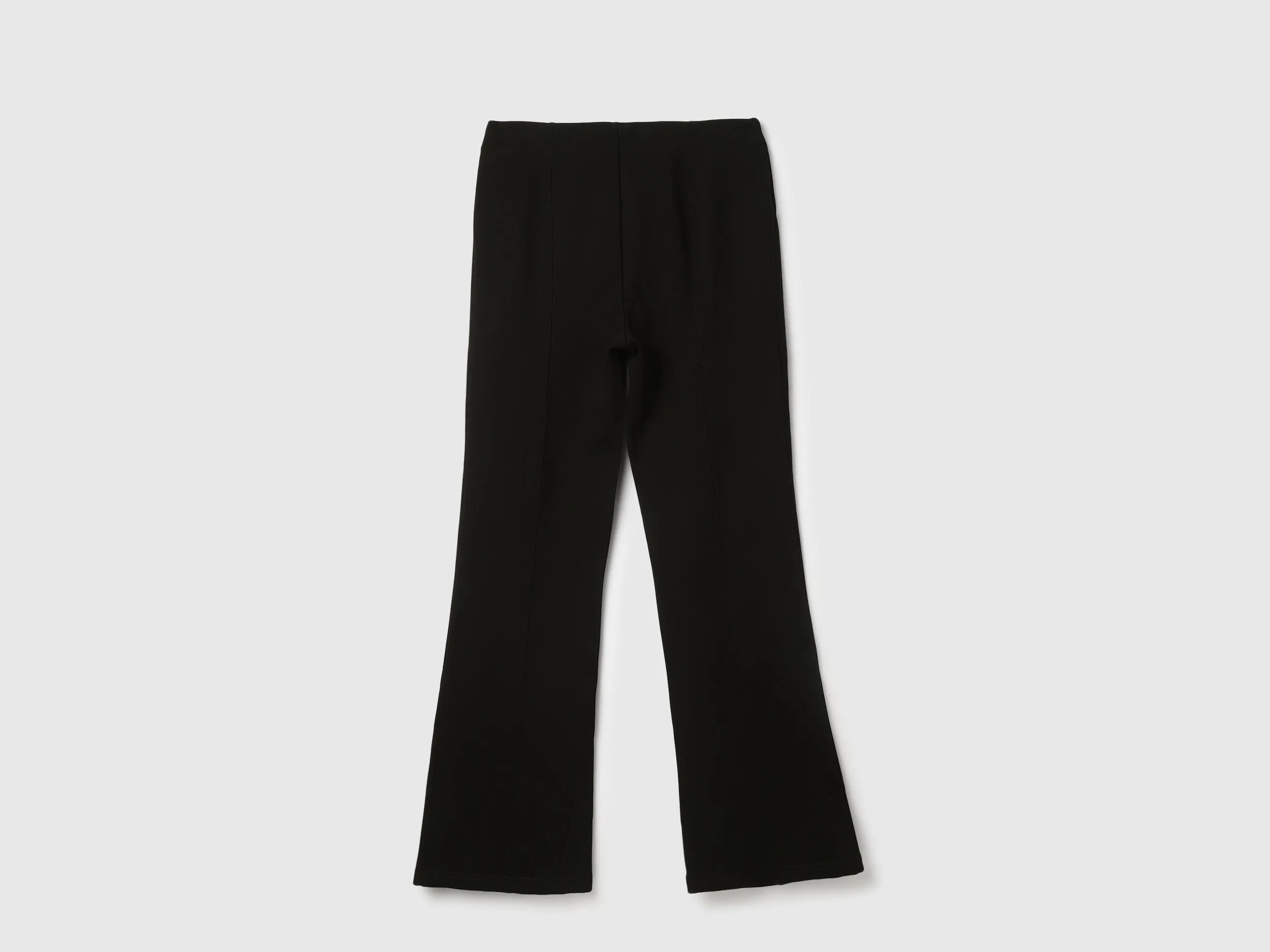 Solid High Waist Bootleg Trousers