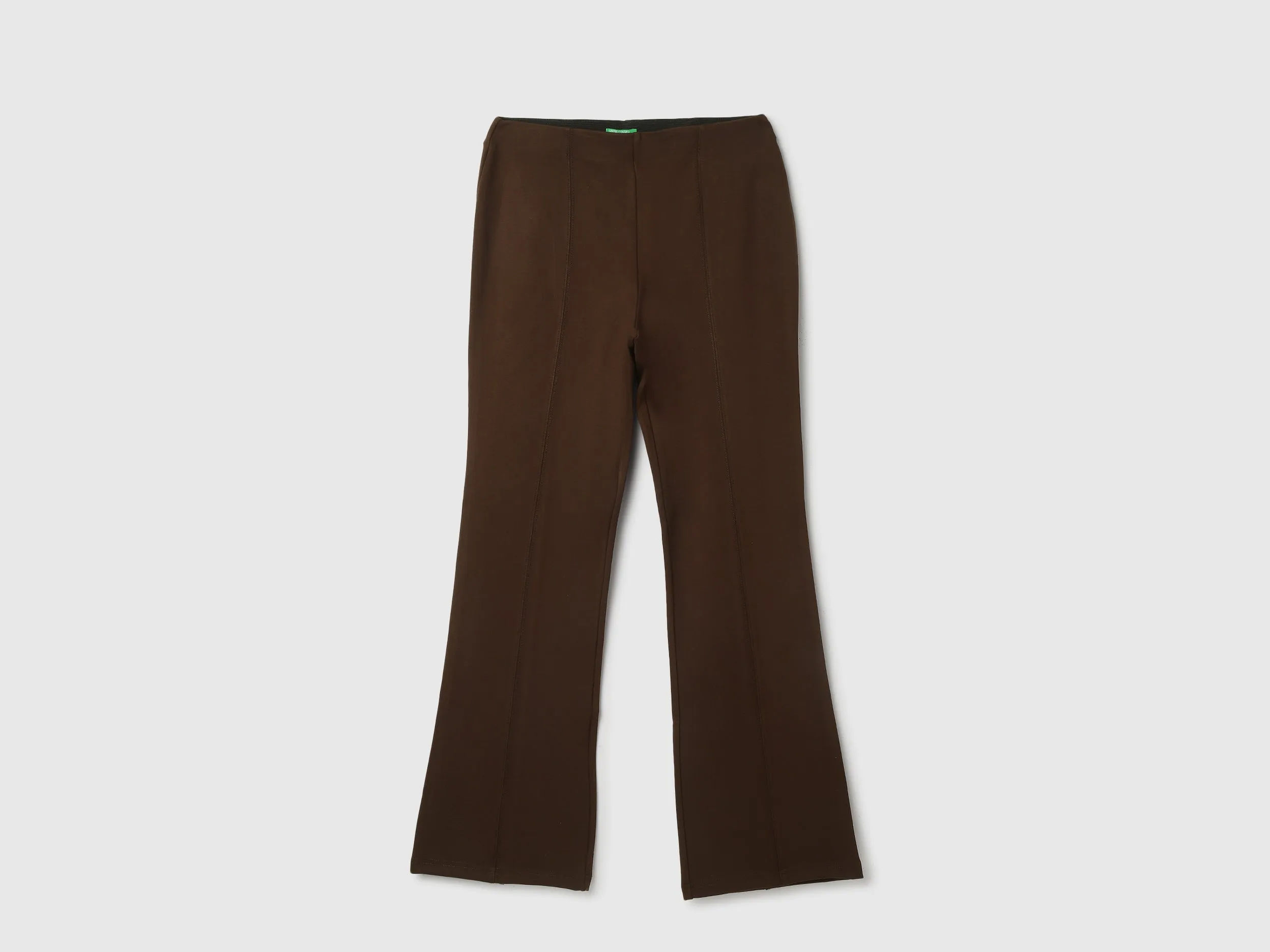 Solid High Waist Bootleg Trousers