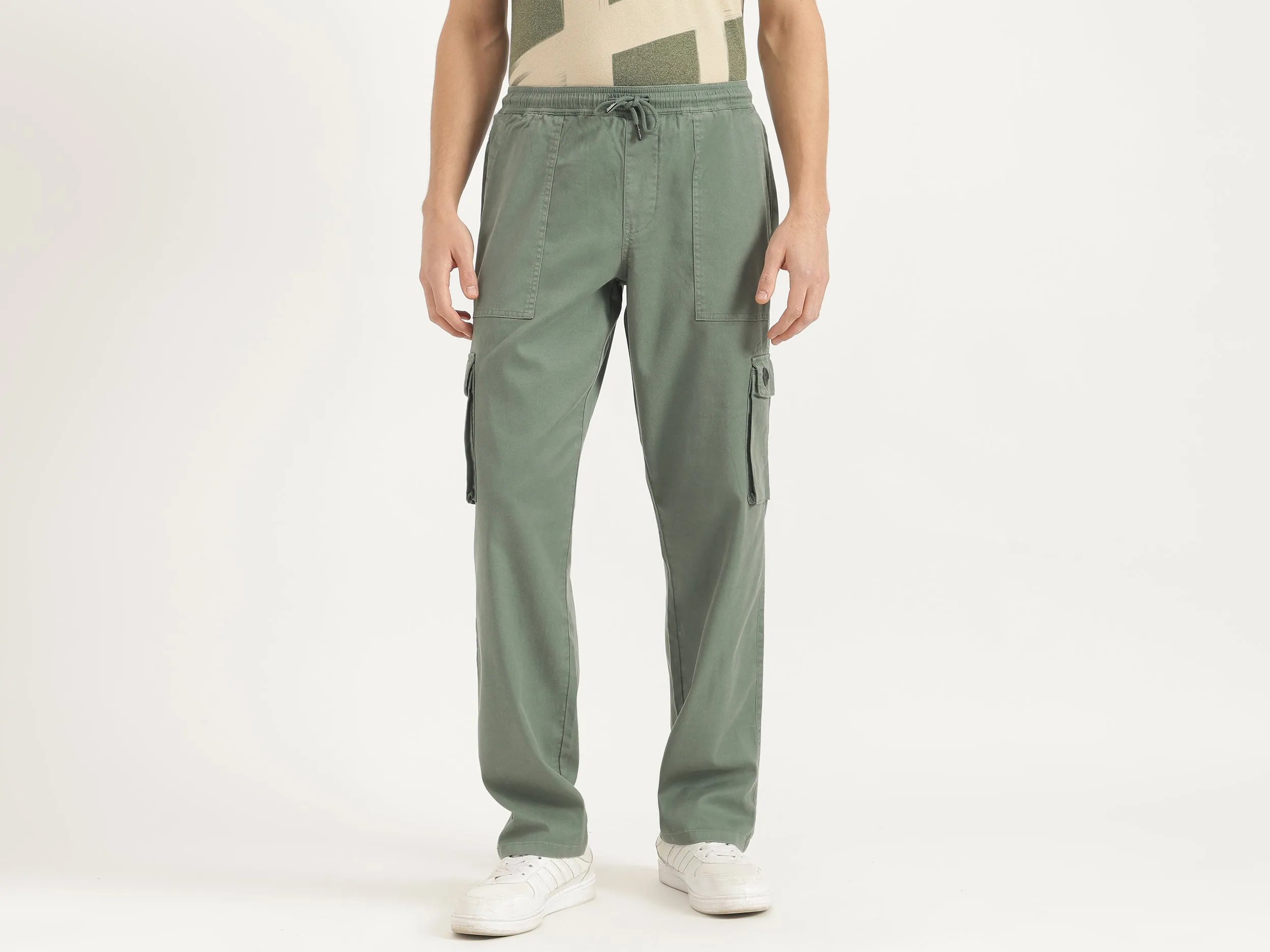 Solid Relaxed Fit Trousers