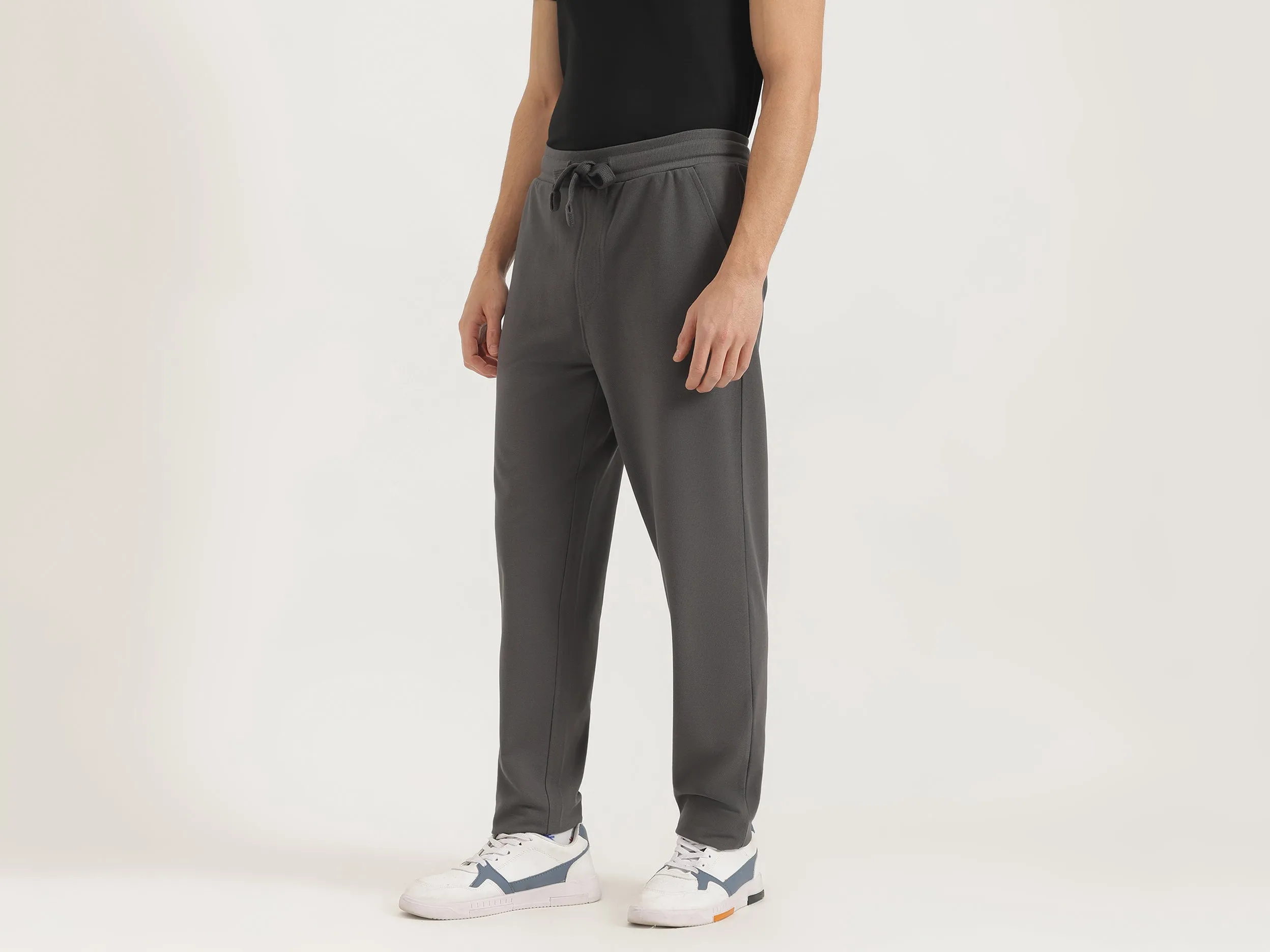 Solid Relaxed Fit Trousers