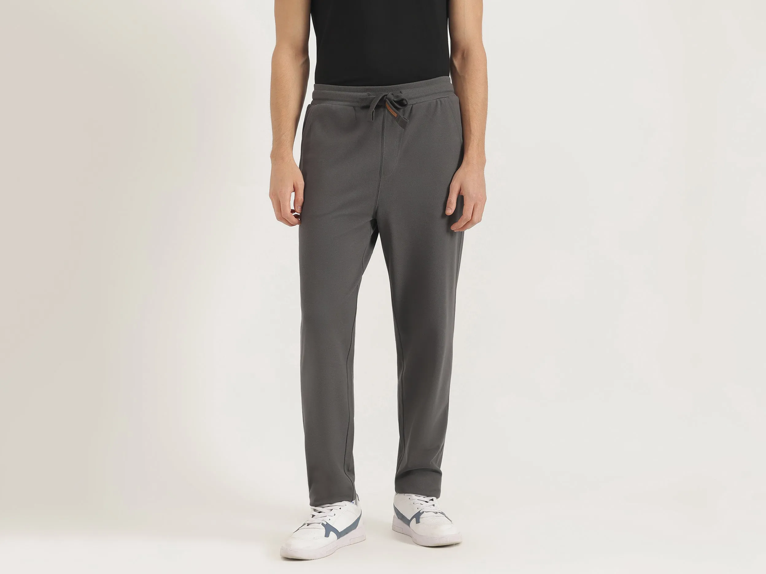 Solid Relaxed Fit Trousers