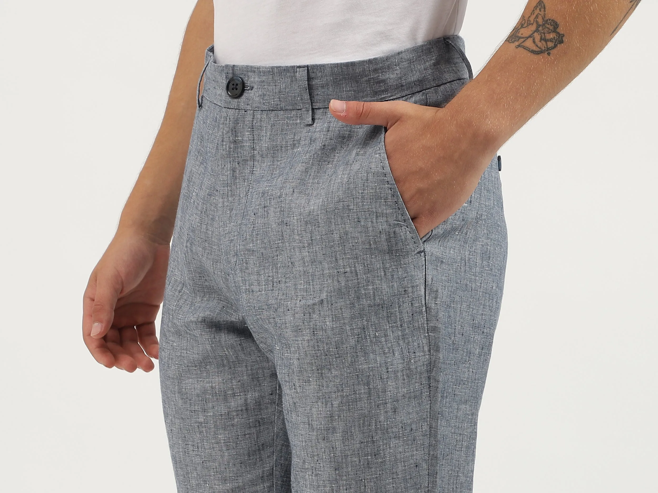 Solid Relaxed Fit Trousers
