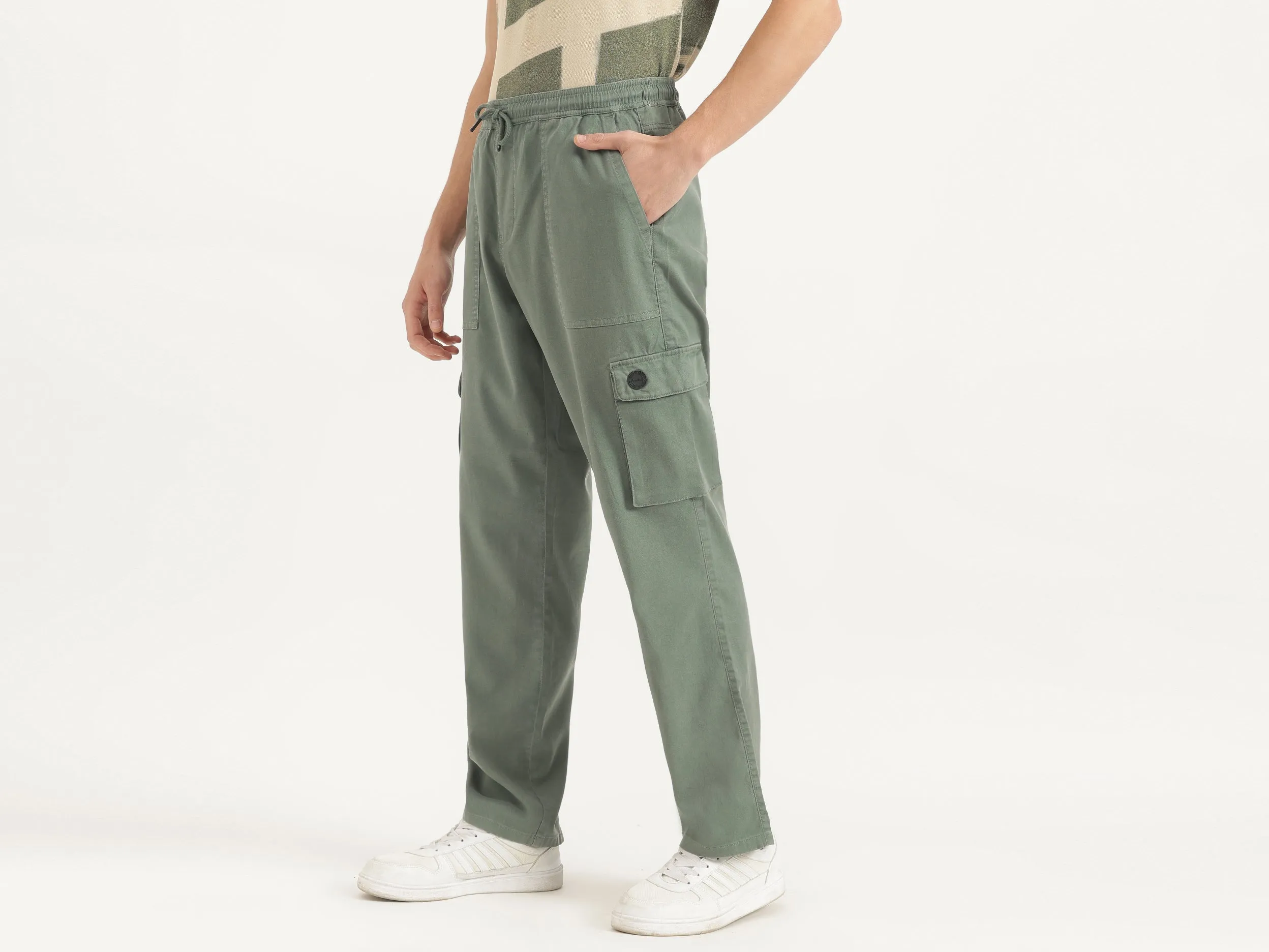 Solid Relaxed Fit Trousers