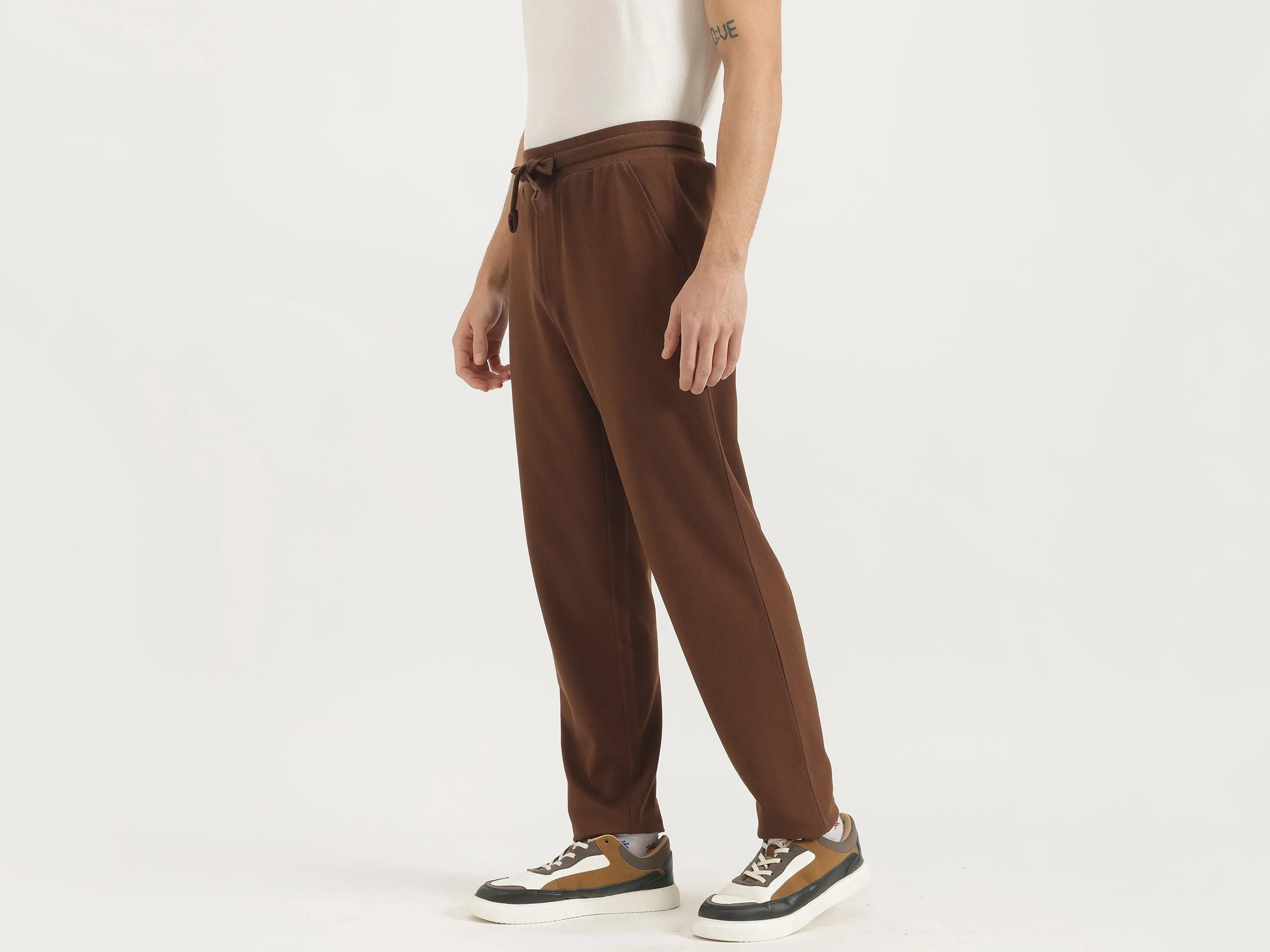 Solid Relaxed Fit Trousers