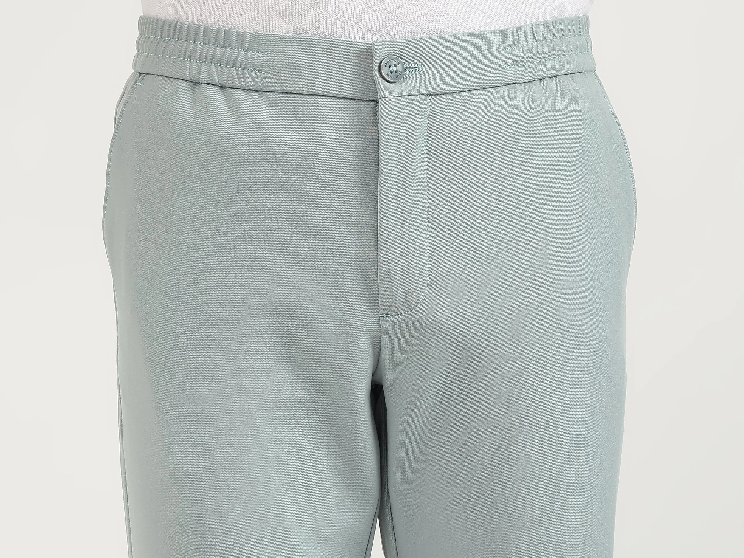 Solid Relaxed Fit Trousers