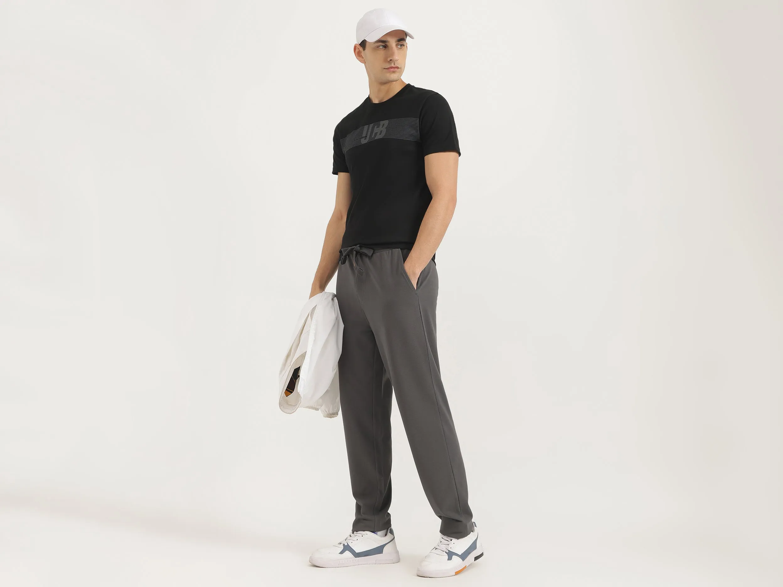 Solid Relaxed Fit Trousers