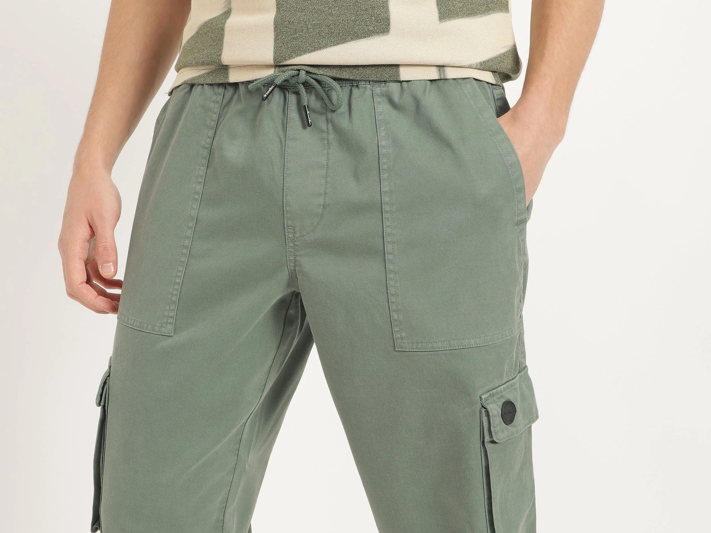 Solid Relaxed Fit Trousers