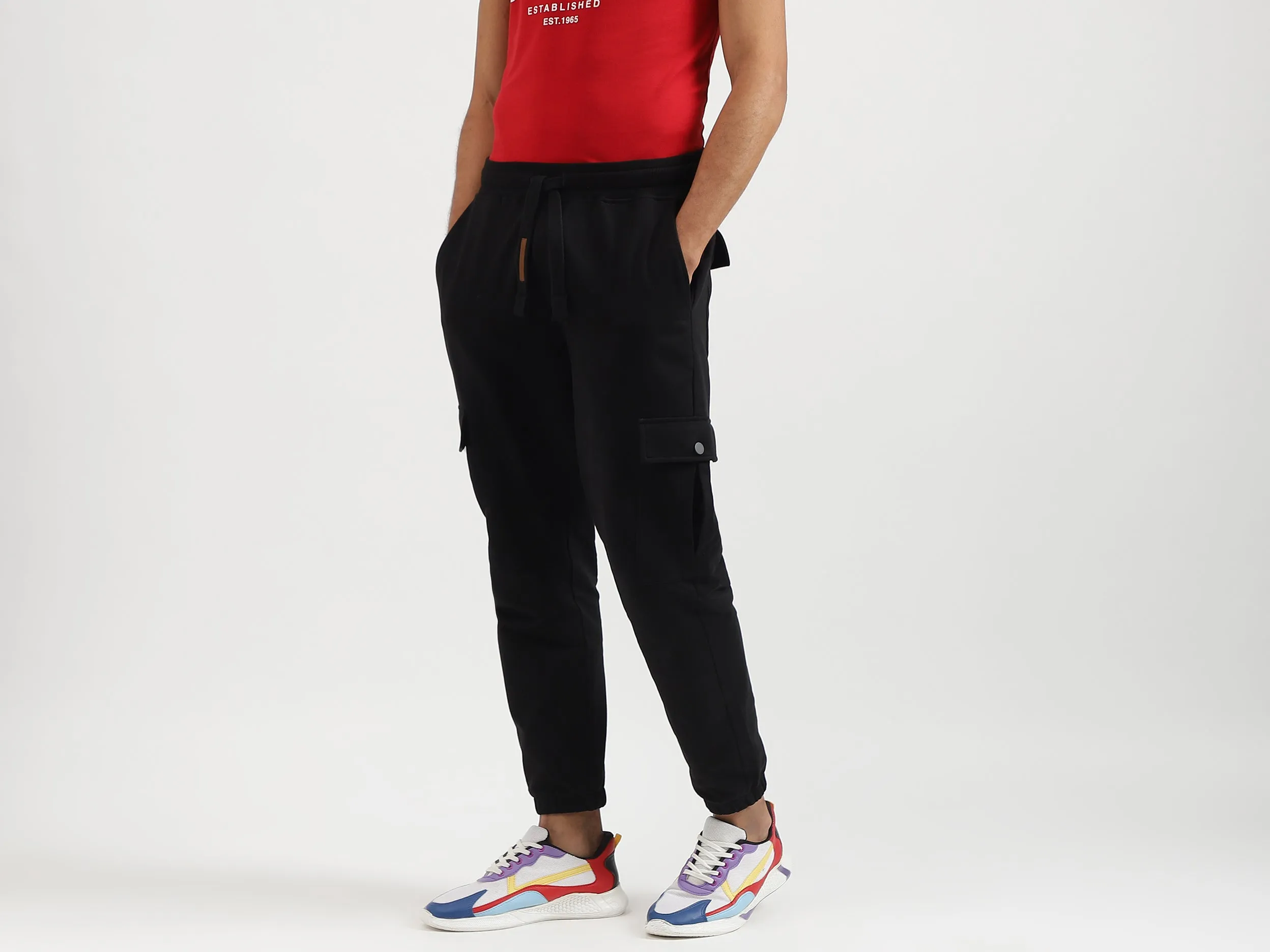 Solid Relaxed Fit Trousers