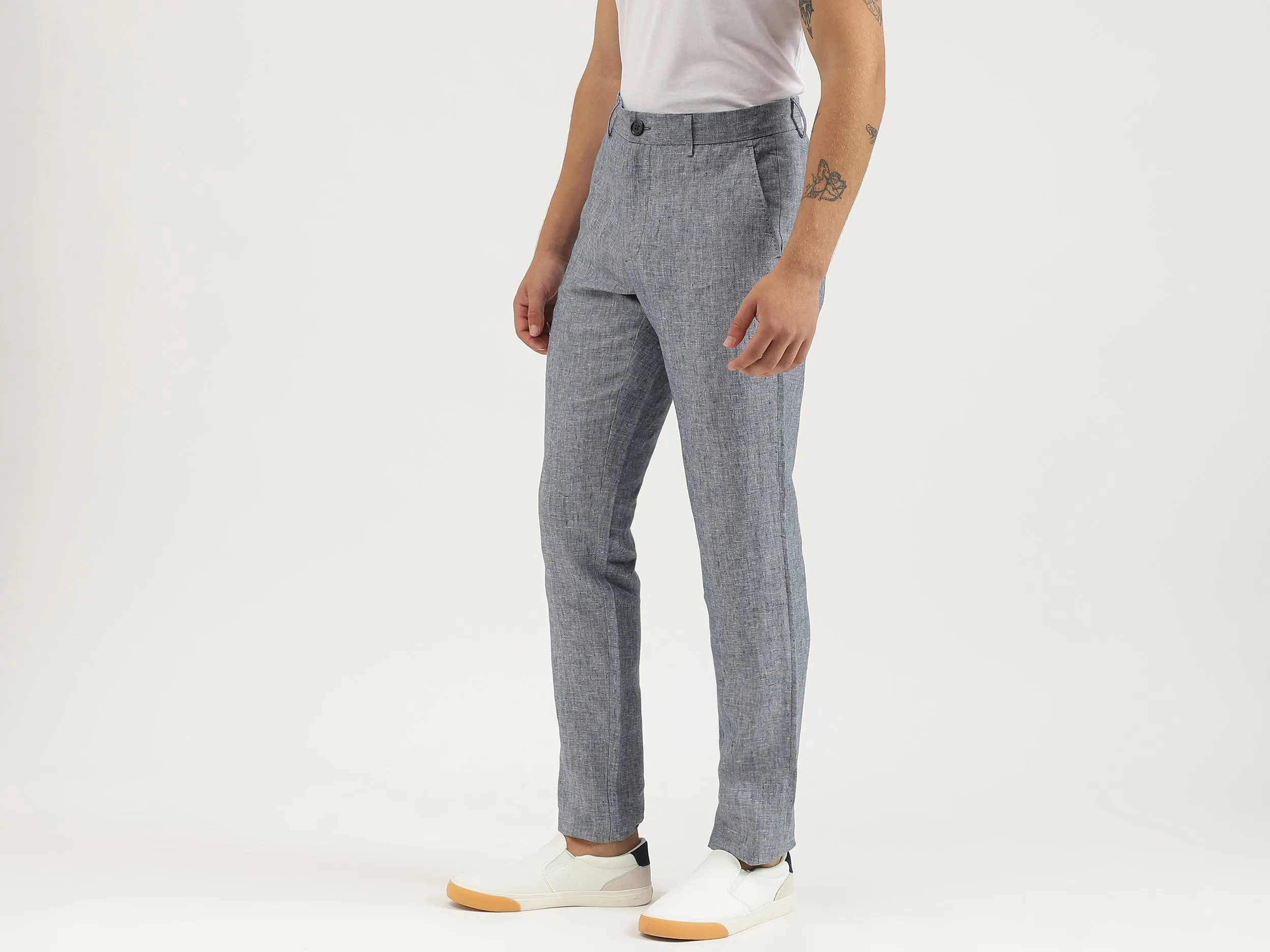 Solid Relaxed Fit Trousers