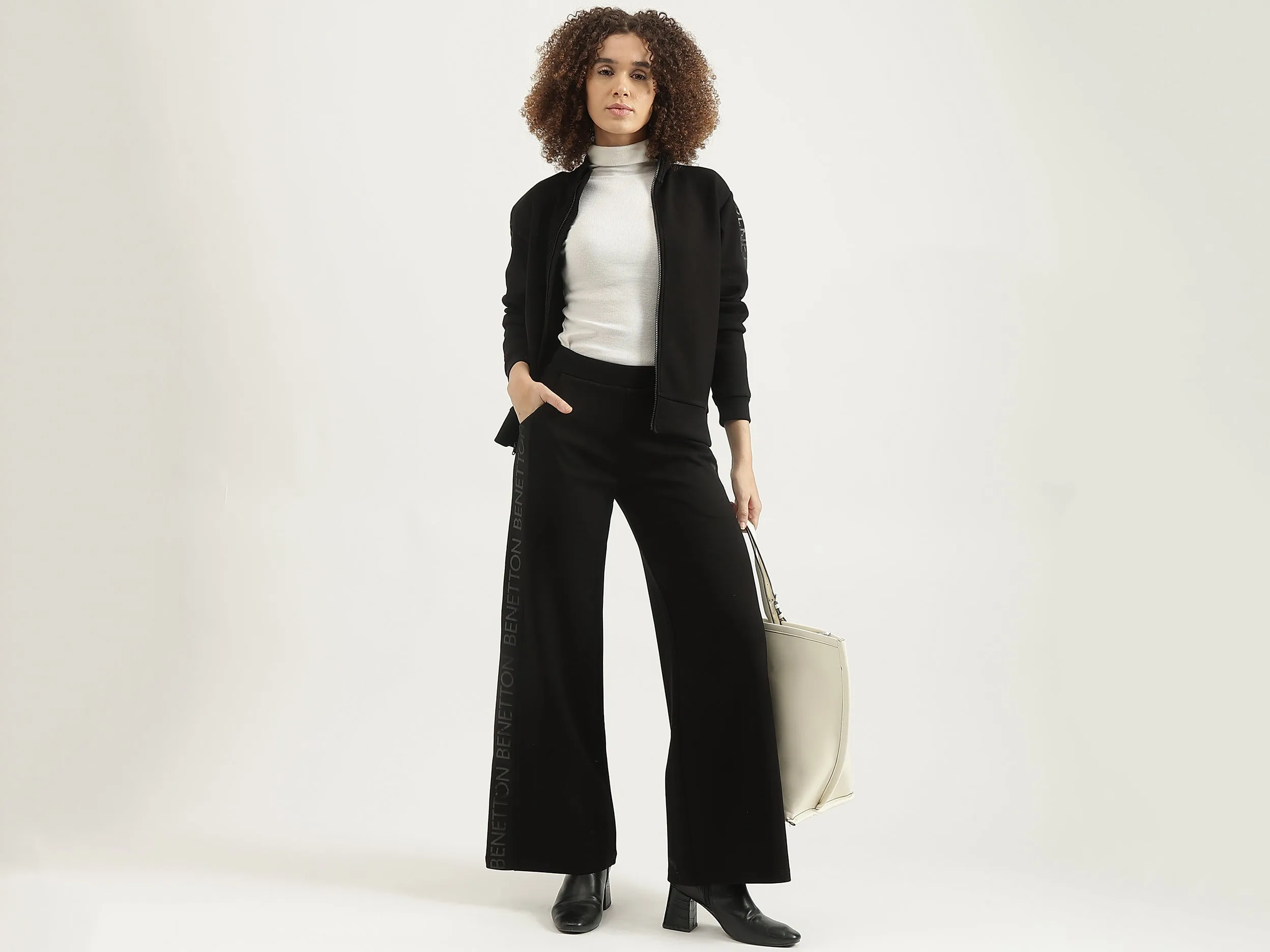 Solid Straight Fit Trousers