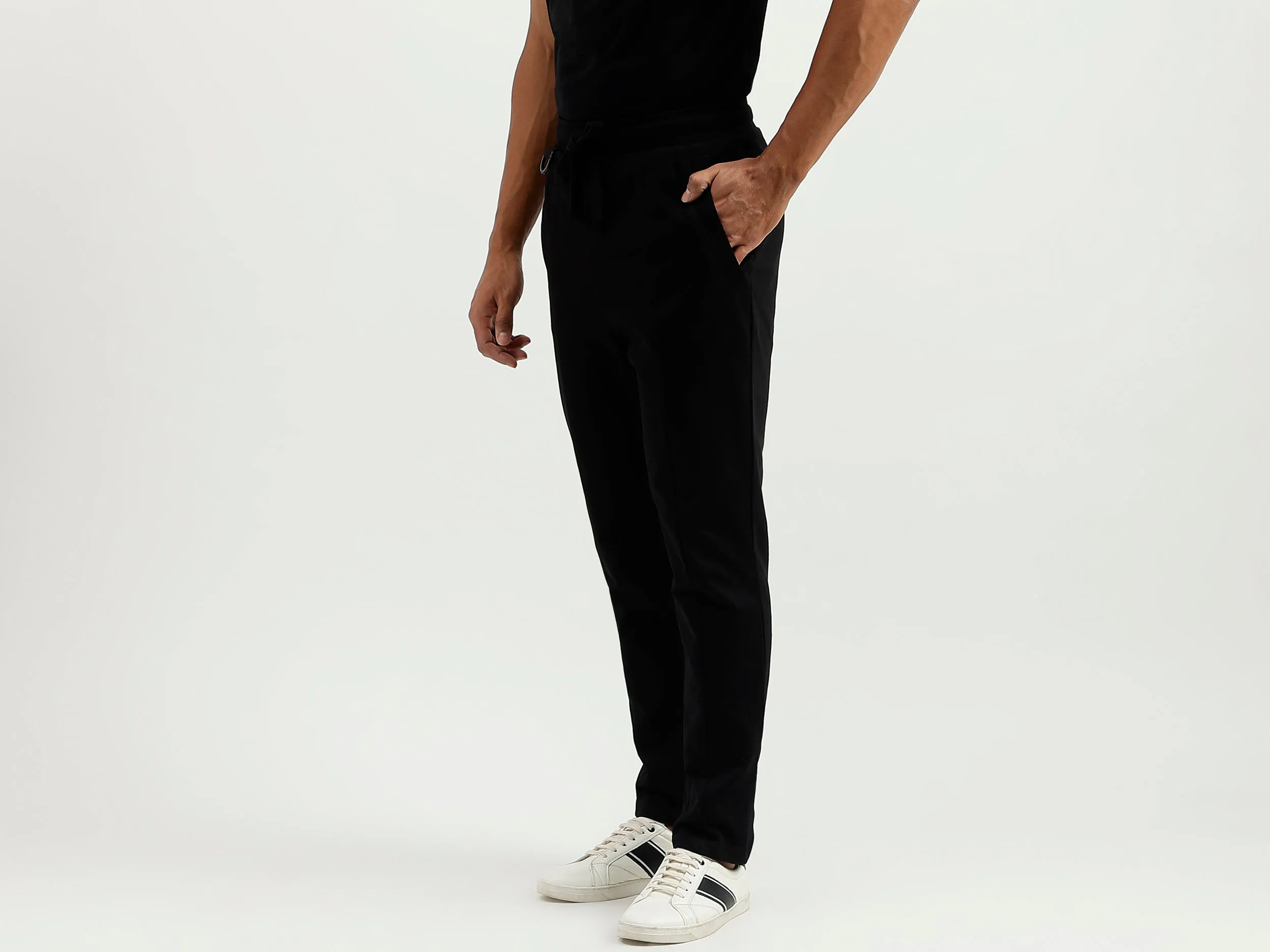 Solid Tapered Trousers