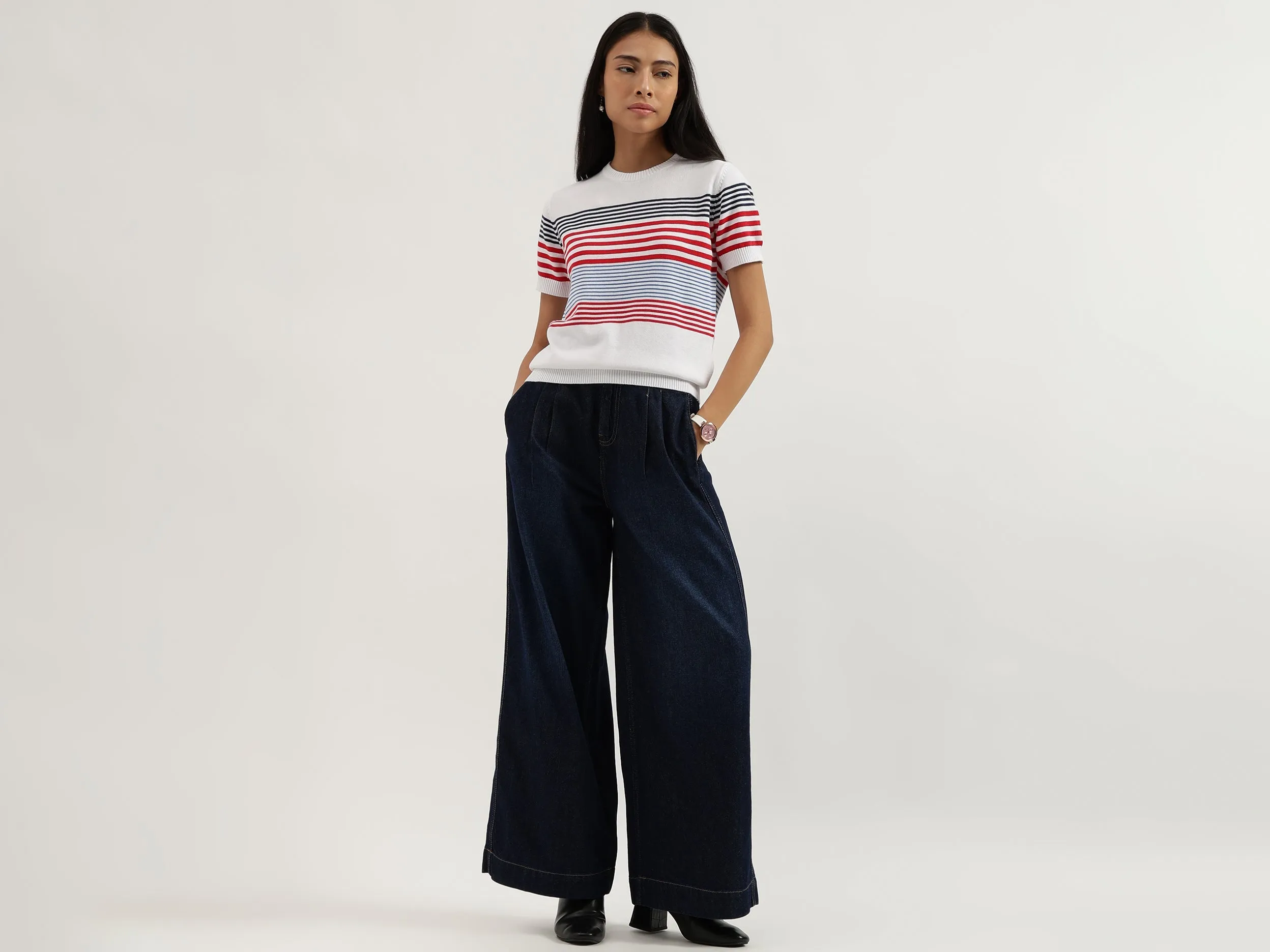 Solid Wide Leg Trousers
