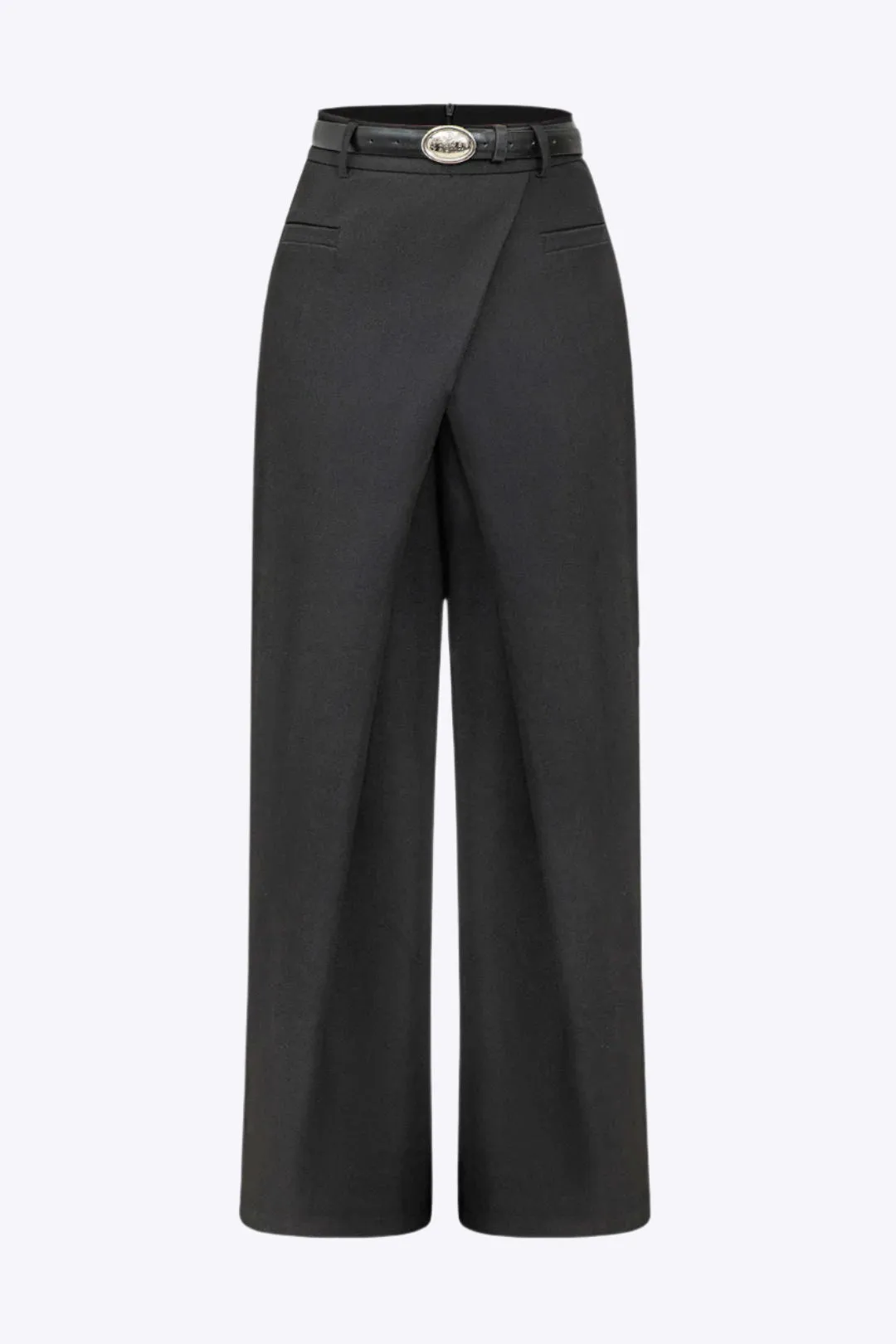 Sophie - Asymmetrical Wrap Belted Woman's Trousers