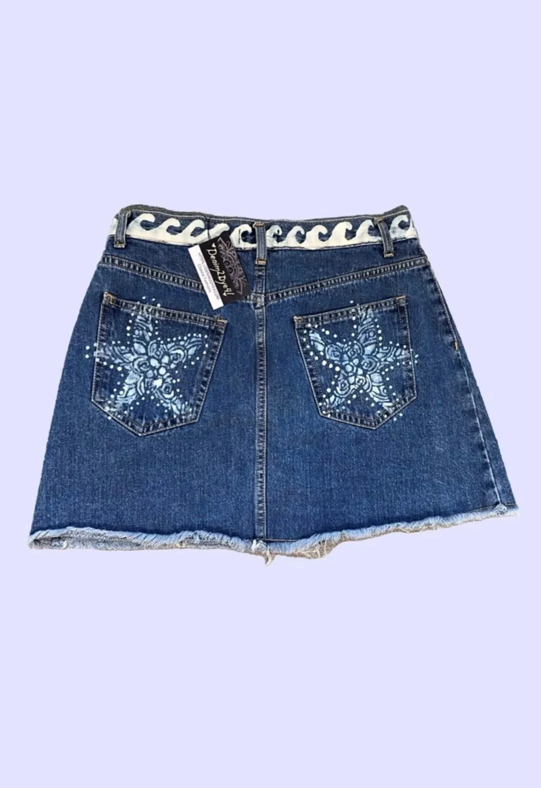 Starfish and Wave Denim Mini Skirt