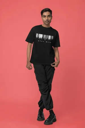 STAY WILD - Unisex Oversized Cotton Graphic Printed T-Shirt