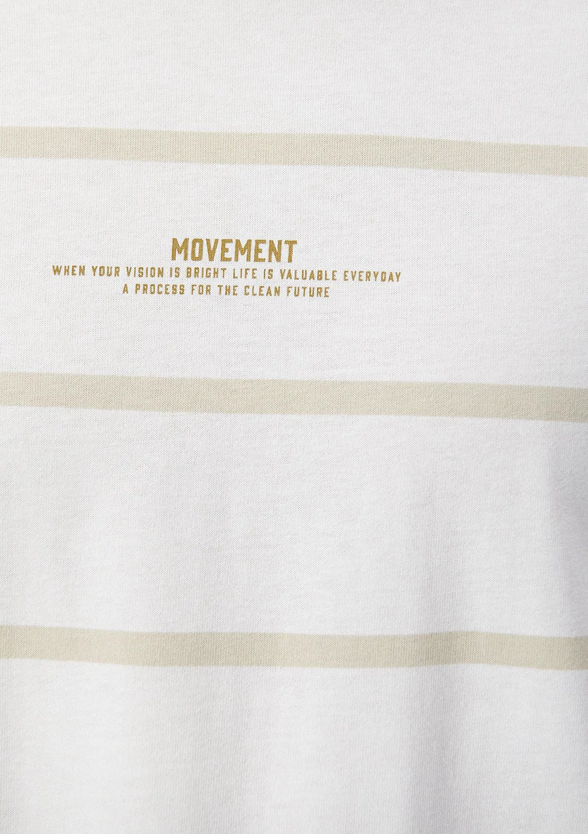 Striped Crew Neck Beige T-Shirt