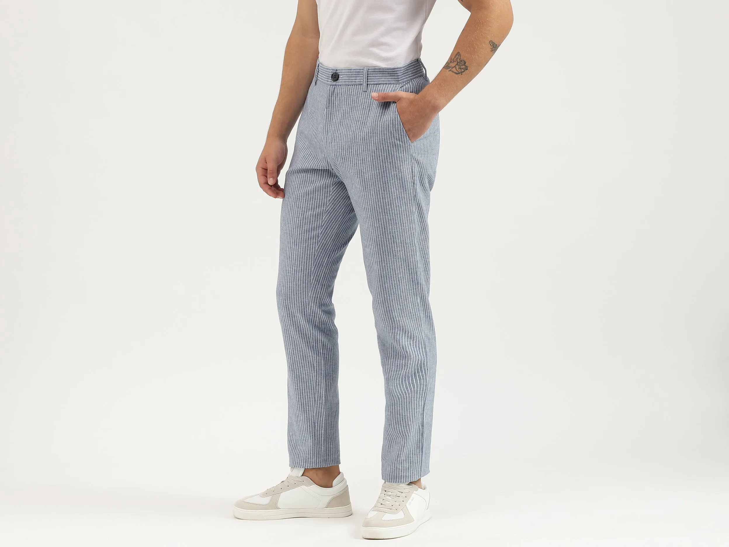 Striped Relaxed Fit Trousers