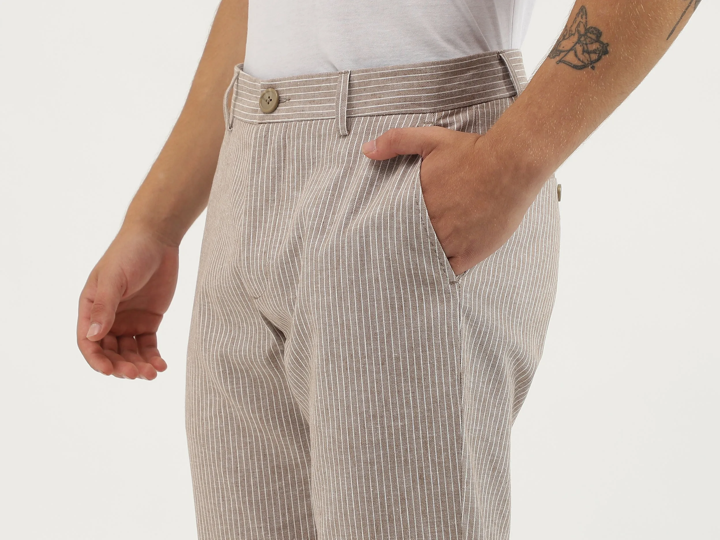 Striped Relaxed Fit Trousers