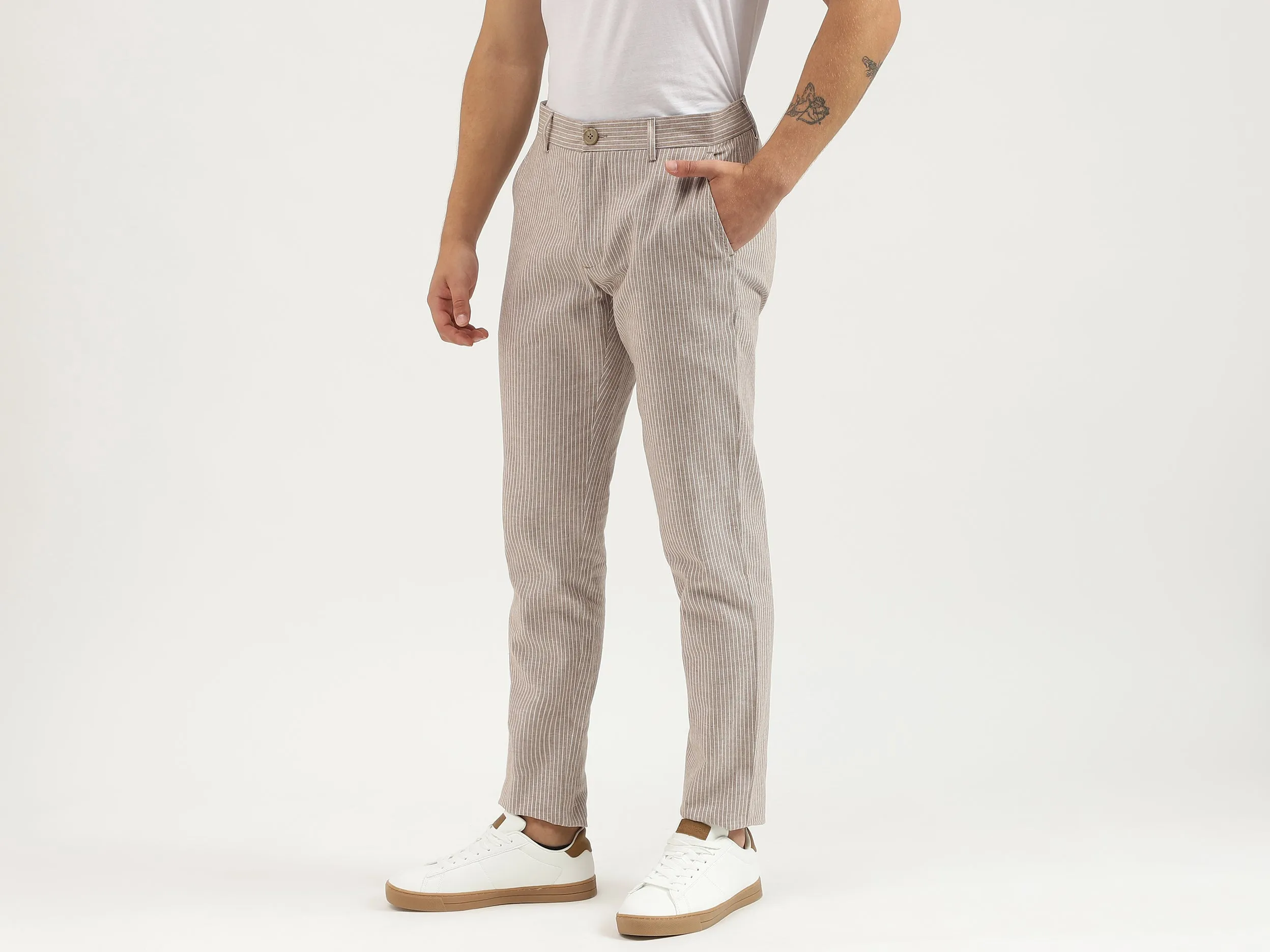 Striped Relaxed Fit Trousers
