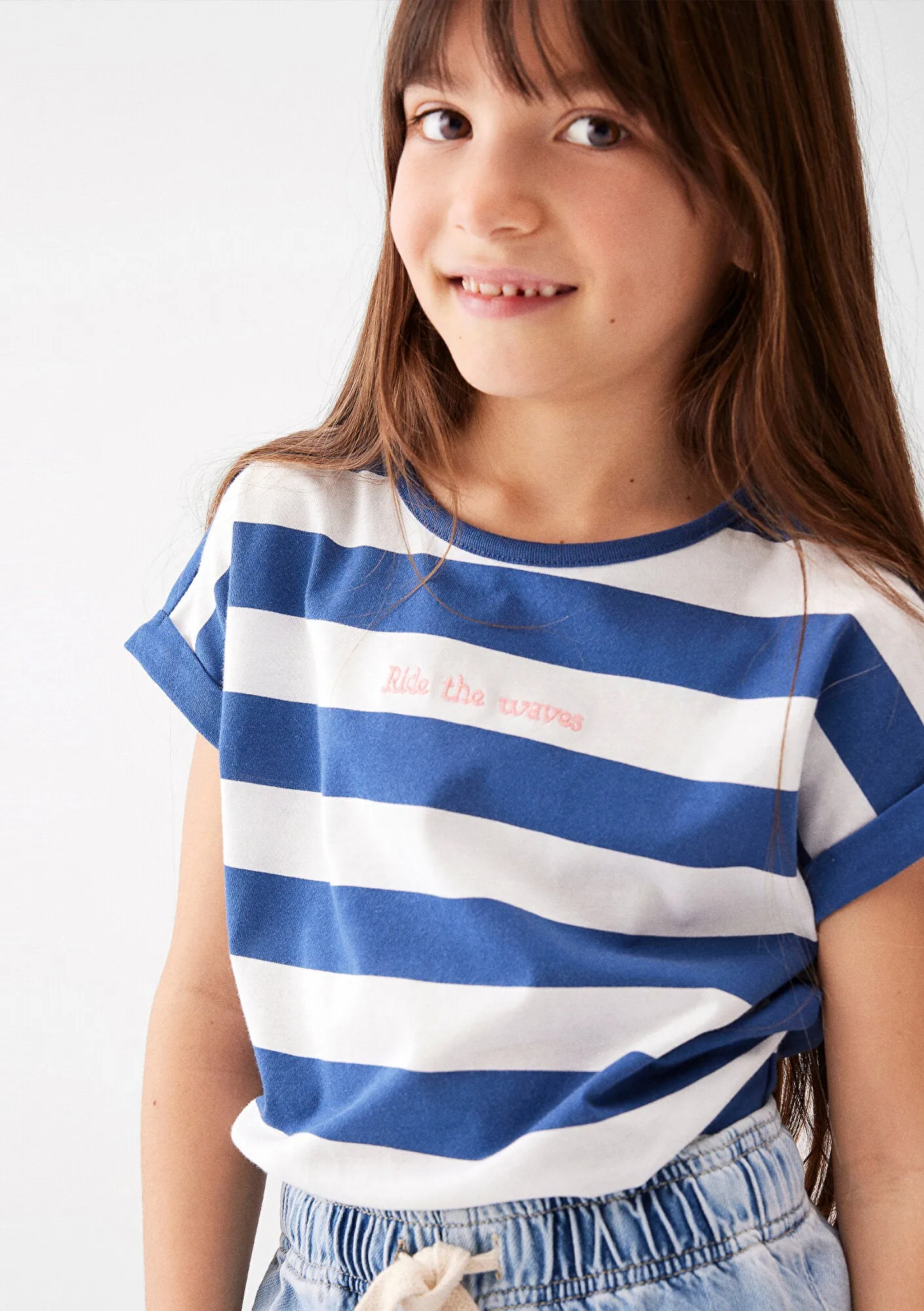 Striped Sleeveless Navy T-Shirt