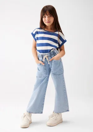 Striped Sleeveless Navy T-Shirt