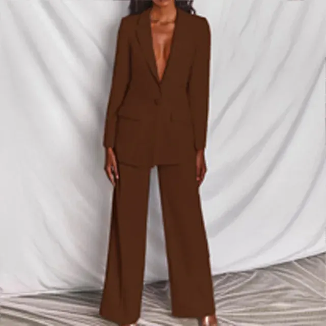 TailorCraft™ | Women's Oversized Blazer & High-Waisted Trousers | Smart Formal Suit, Professional Look, Comfortable Fit