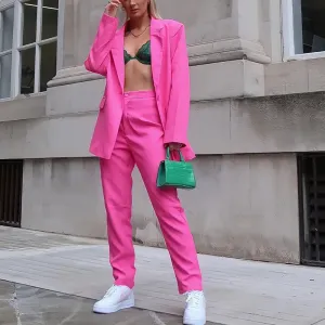 TailorCraft™ | Women's Oversized Blazer & High-Waisted Trousers | Smart Formal Suit, Professional Look, Comfortable Fit