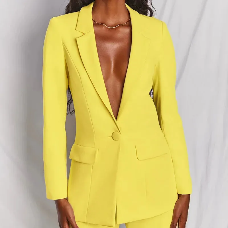 TailorCraft™ | Women's Oversized Blazer & High-Waisted Trousers | Smart Formal Suit, Professional Look, Comfortable Fit