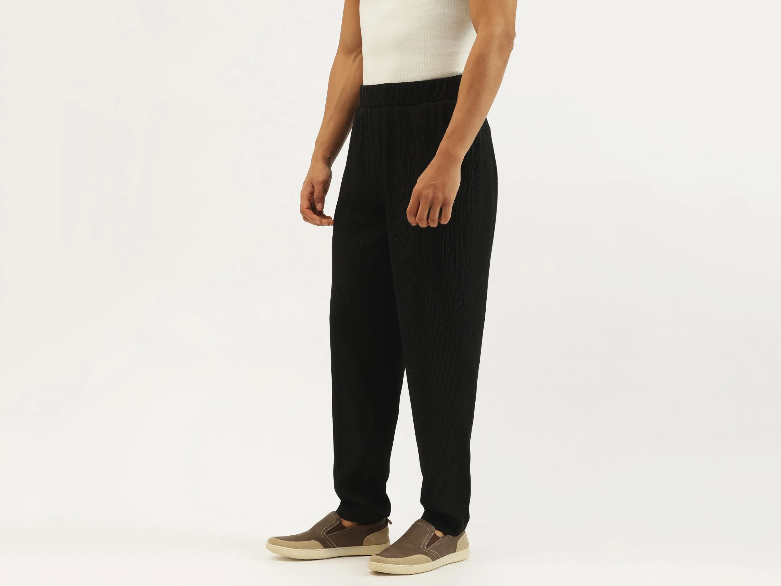 Textured Relaxed Fit Trousers