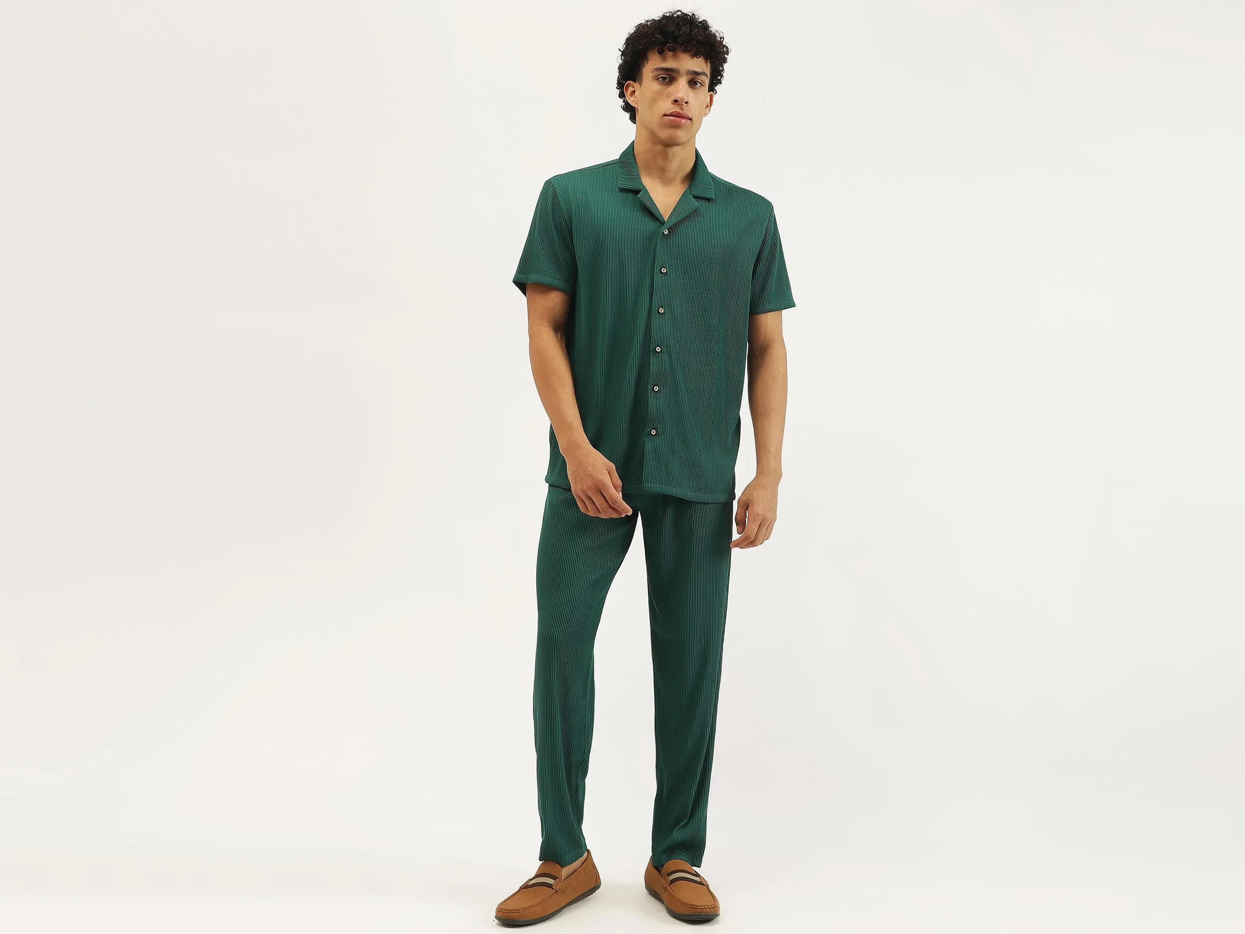 Textured Relaxed Fit Trousers