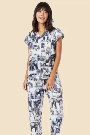 The Cats Pajamas Cotton Cropped Safari Toile