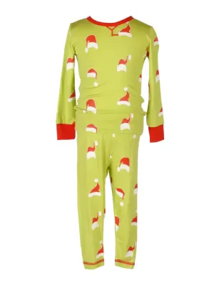 The Yellow Lamb: Lambie Jammies - Green with Santa Hats