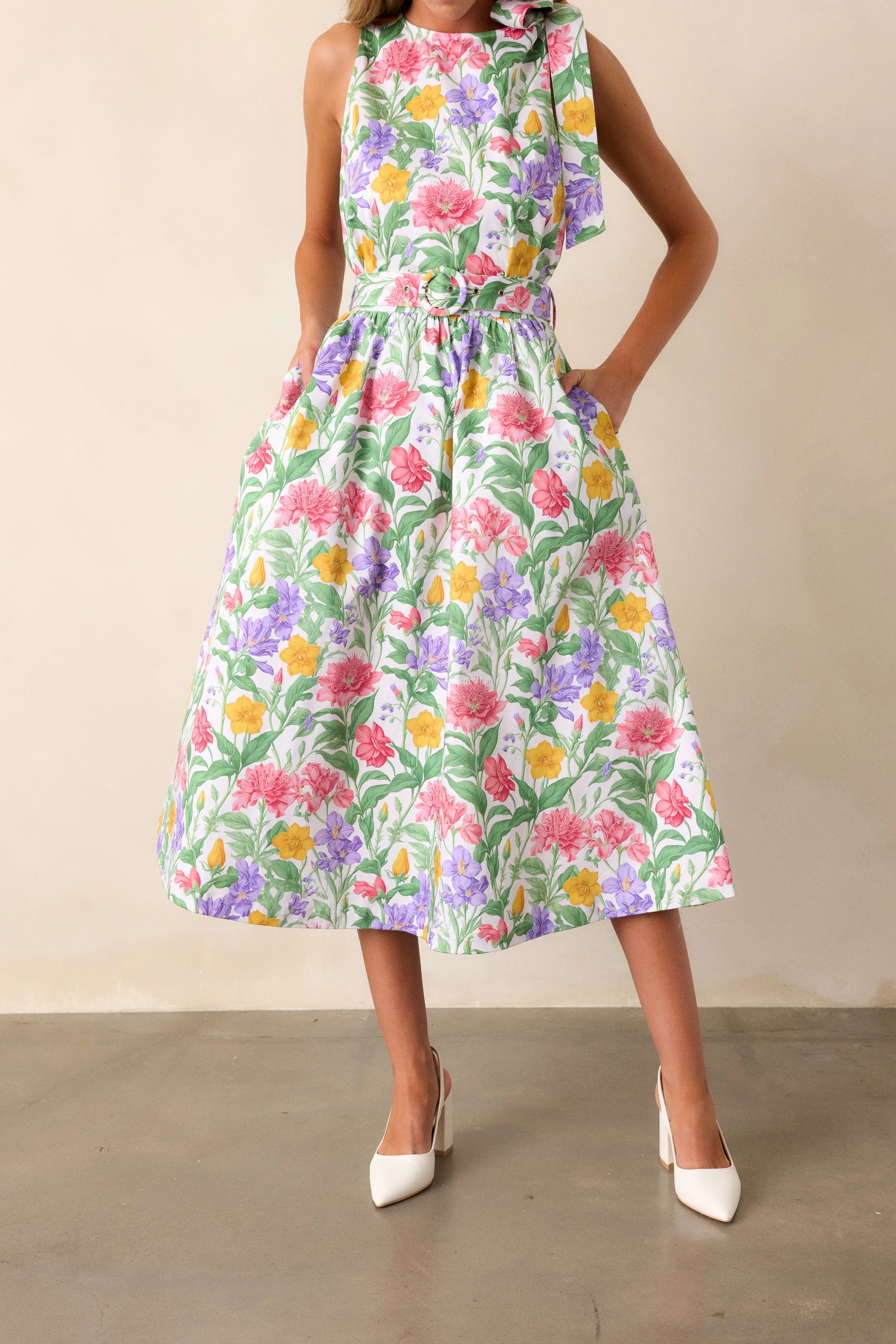 Thena Belted Midi Skirt