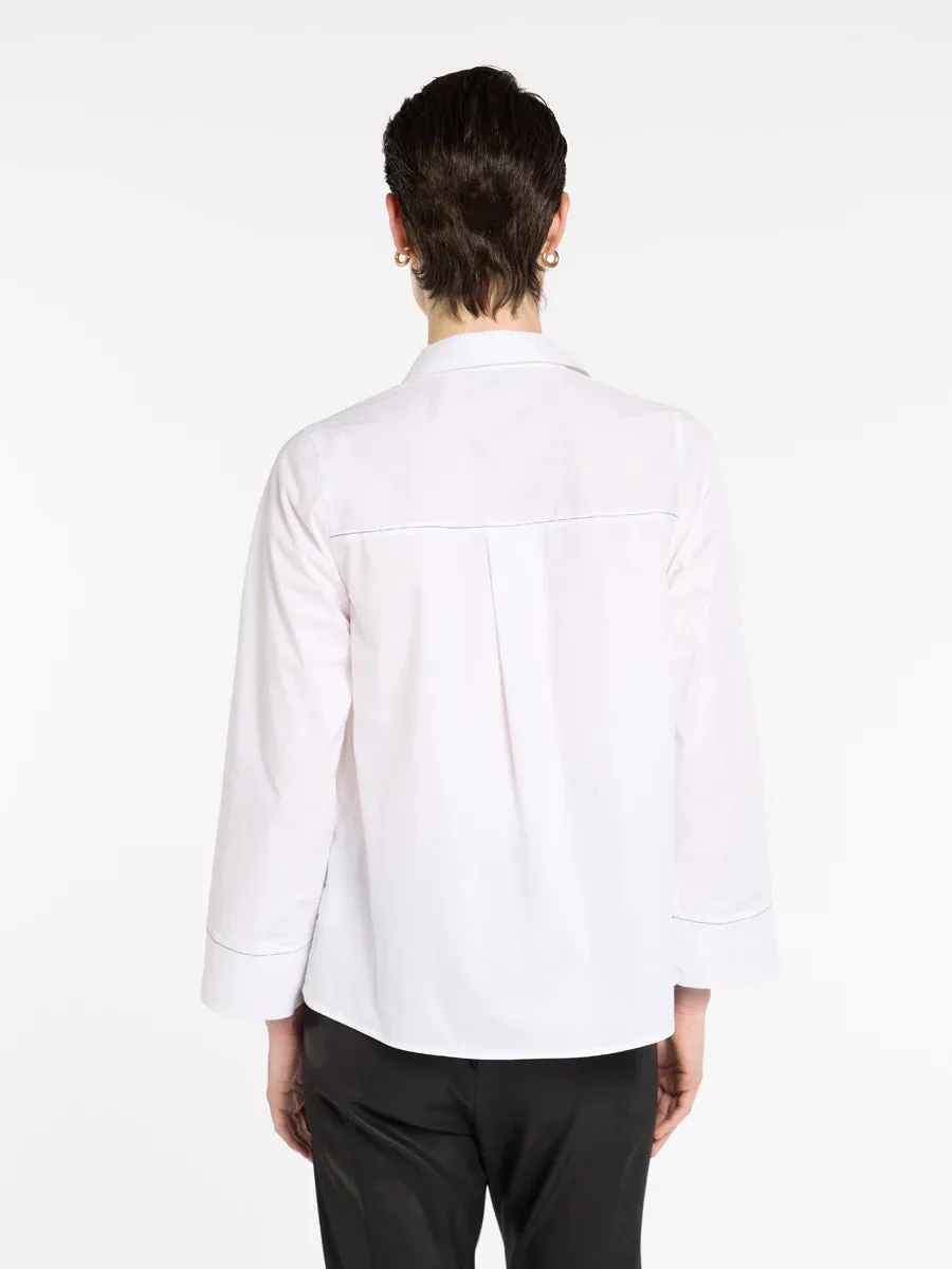 Topstitched Shirt - White