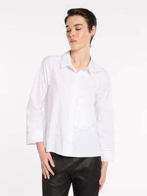 Topstitched Shirt - White