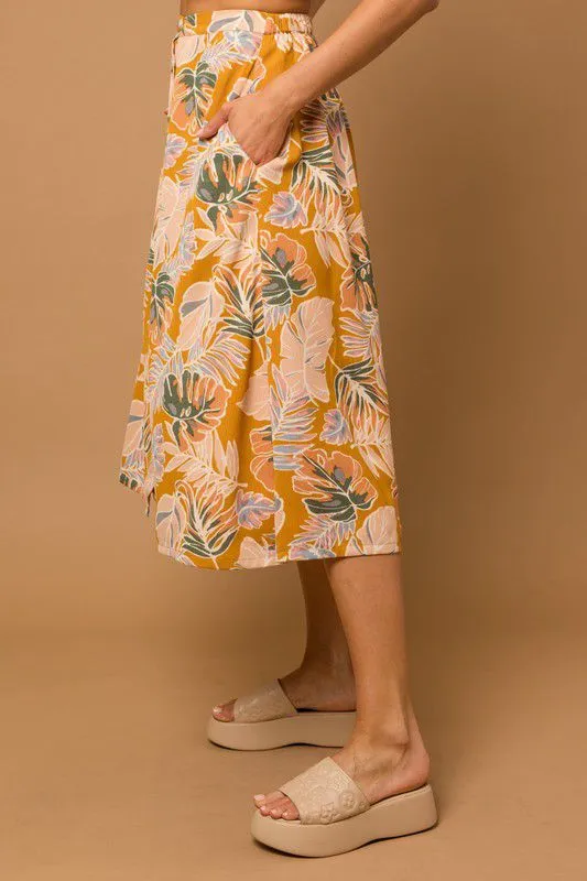 Tropical Feeling Midi Skirt