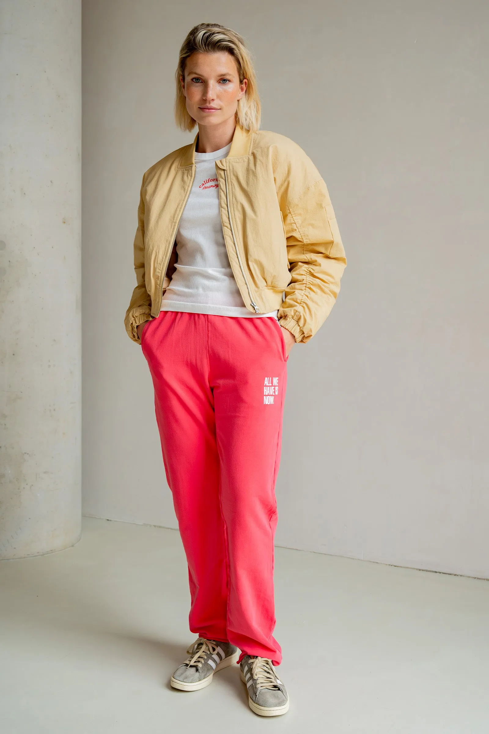 TROUSERS PRINT (S25F1597) GRENADINE - WHITE