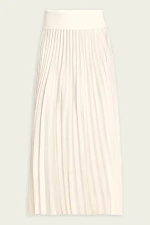 Valor Midi Skirt With Chevron in Ivory