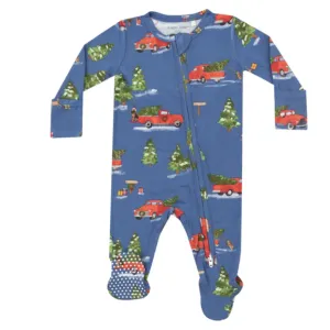 Vintage Red Truck 2 Way Zipper Footie
