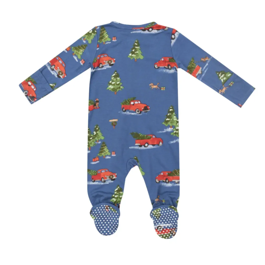 Vintage Red Truck 2 Way Zipper Footie