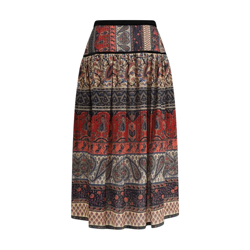 Voyage Imaginaire midi Skirt