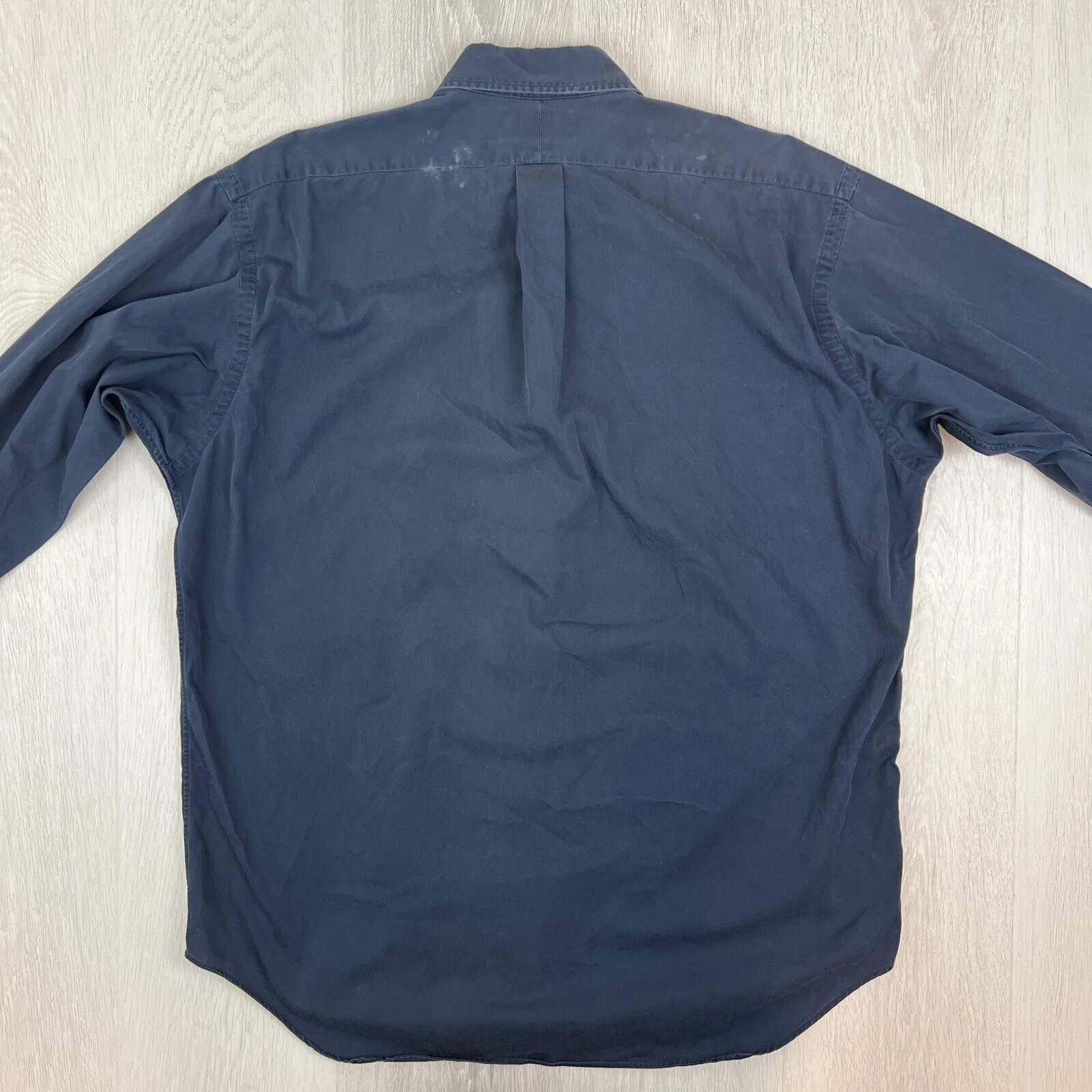 VTG Ralph Lauren Mens Navy Blue 'Blaire' Long Sleeve Button Up Shirt Size Large