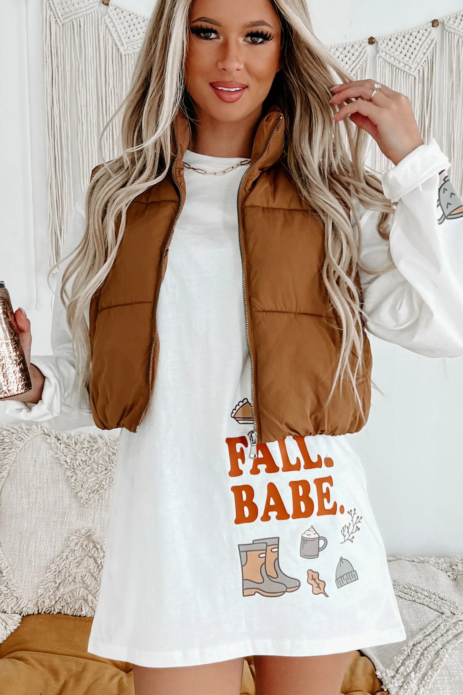 Whistler Welcome Cropped Puffer Vest (Tan)