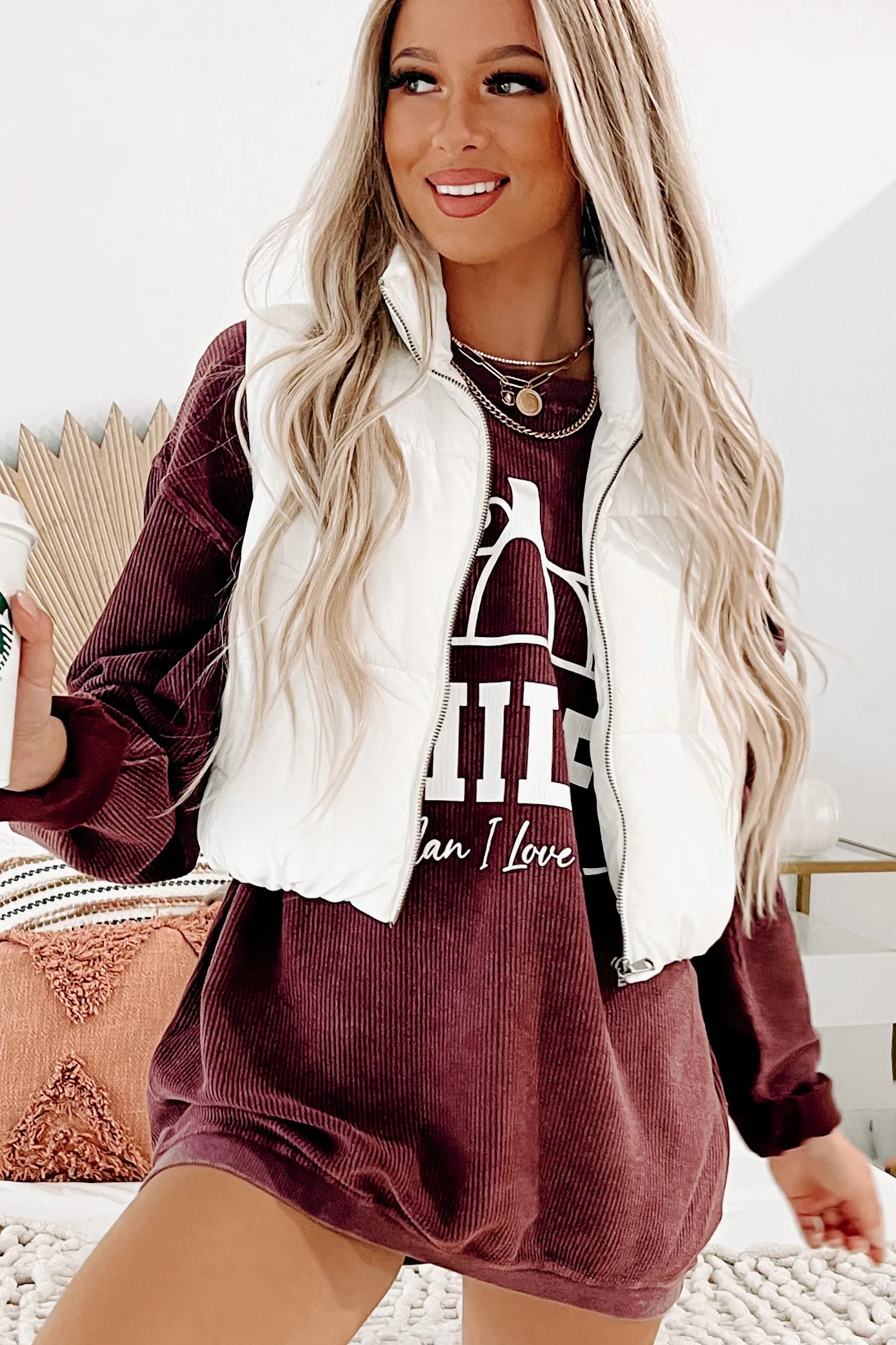 Whistler Welcome Cropped Puffer Vest (White)