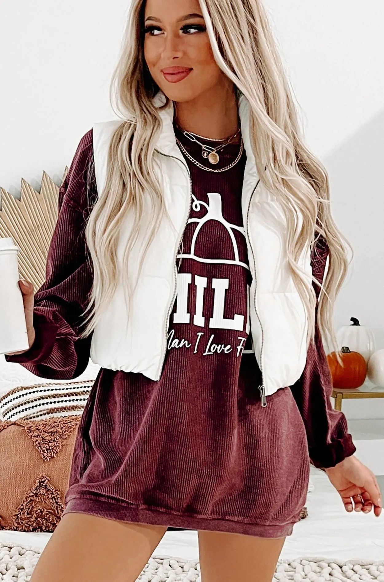 Whistler Welcome Cropped Puffer Vest (White)
