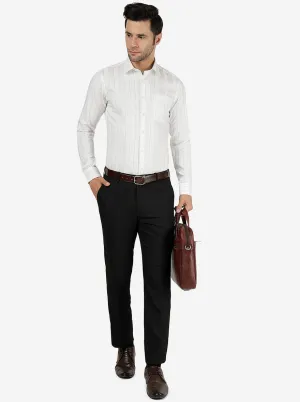 White Striped Slim Fit Formal Shirt | JadeBlue